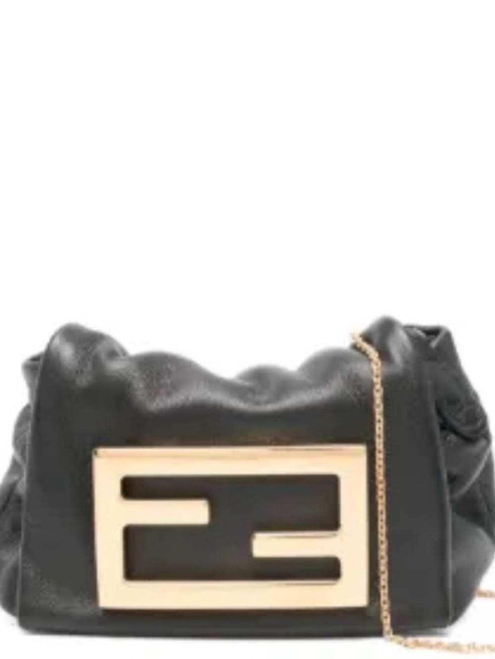Fendi Black Leather nano Mamma Baguette mini bag